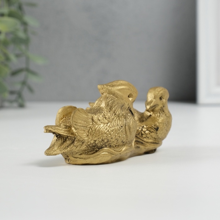 Нэцкэ фигурка &laquo;Уточки мандаринки вместе&raquo;, 11&times;6&times;4.8 см, под бронзу