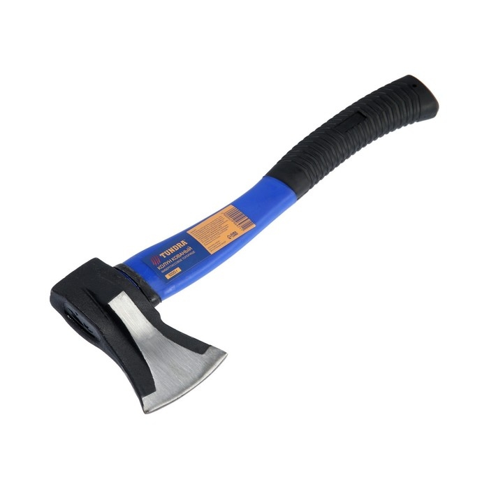 Колун кованый ТУНДРА, клиновидная форма, фиберглассовое 3К топорище 43 см, 1 кг