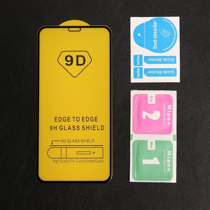 Защитное стекло 9D Luazon для iPhone X/XS/11 Pro, полный клей, 0.33 мм, 9Н, чёрное Защитное стекло 9D Luazon для iPhone X/XS/11 Pro, полный клей, 0.33 мм, 9Н, чёрное