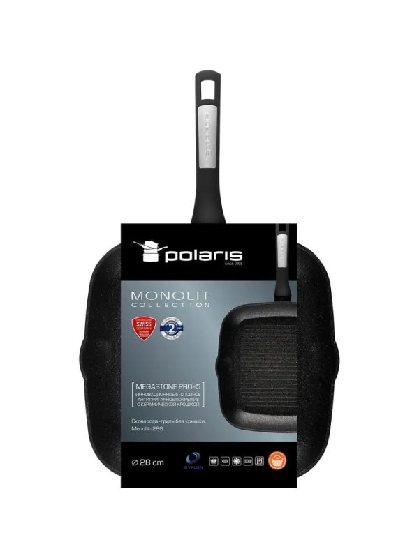 Сковорода гриль Monolit-28 см с антипригарным покрытием