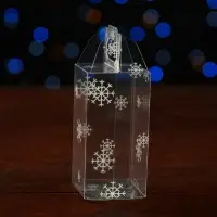 Коробка подарочная новогодняя складная ПВХ &laquo;Праздничное настроение&raquo; 4&times;4&times;8 см