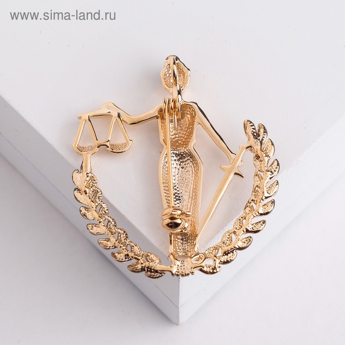 Брошь «Фемида» богиня правосудия, 4,5 см , цвет золото Брошь «Фемида» богиня правосудия, 4,5 см , цвет золото