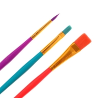 Набор кистей Синтетика 3 штуки ЗХК "Цветик" №10 (круглая №: 5; плоские №: 6,14) Набор кистей Синтетика 3 штуки ЗХК "Цветик" №10 (круглая №: 5; плоские №: 6,14)