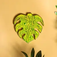 Панно "Лист" дерево 12х13х1 см, цв. зелёный