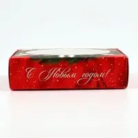 Коробка для макарун с низкими бортами &laquo;Новогодняя роскошь&raquo;, венок, 11х 11х 3 см