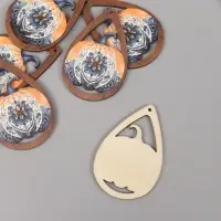 Декор для творчества дерево "Тыква с узором" 4,9х3,3х0,3 см