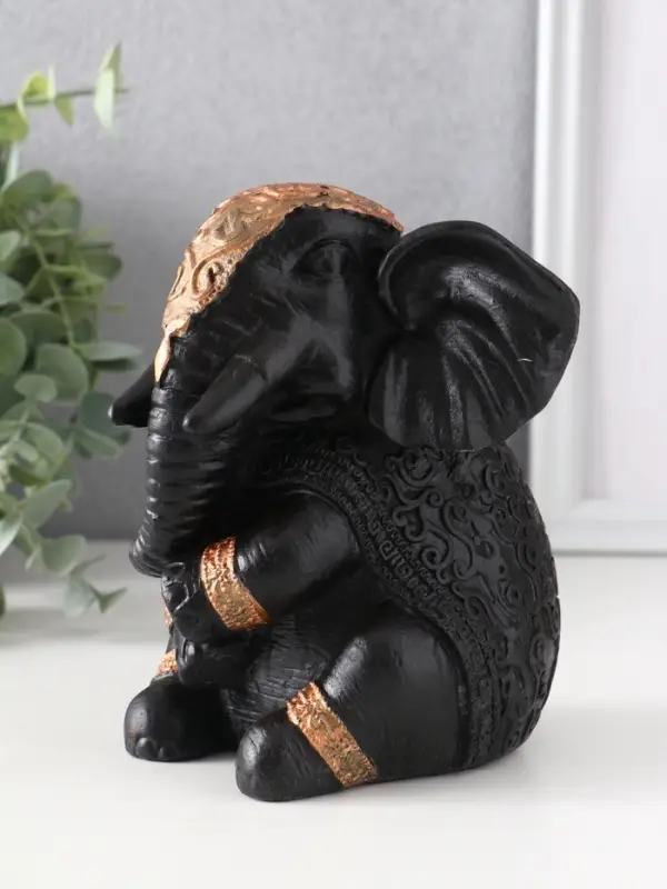 Фигура &laquo;Слон индийский большой&raquo;, 14&times;12&times;12 см, чёрная