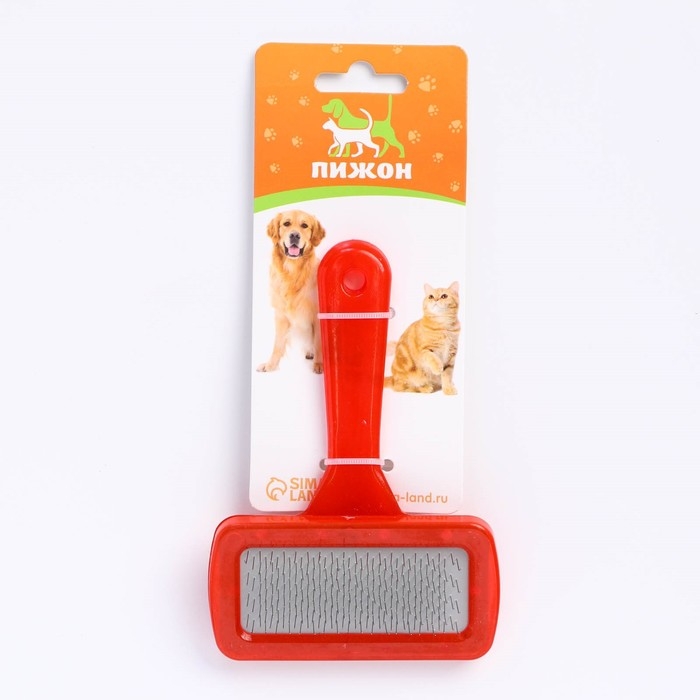 Пуходерка Пуходерка "Симпл" с прозрачной ручкой, без капель, 9,5 х 13,8 см, красная