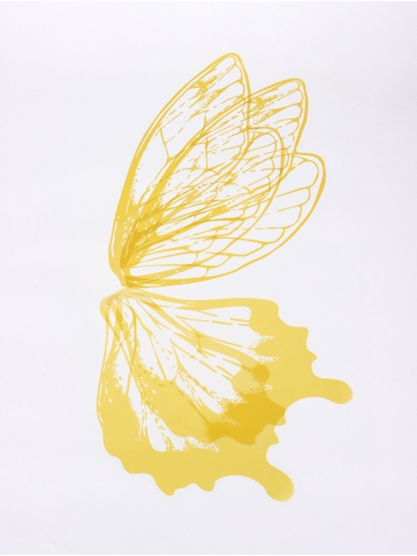 Декор флористический для букетов, "Крылья бабочки", золотая, 50х56 см
