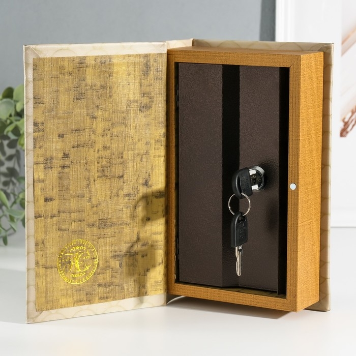 Сейф-книга дерево кожзам "Рыбалка" 3D тиснение 21х13х5 см