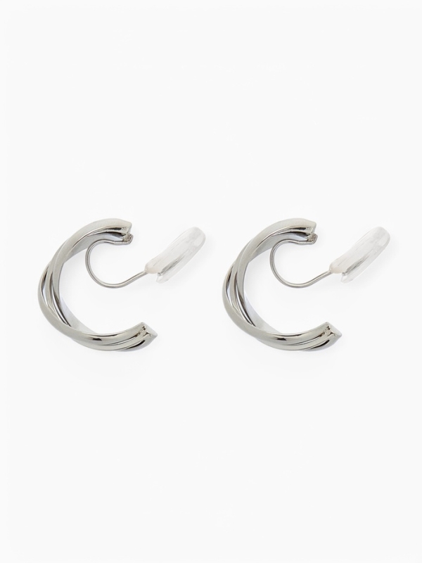 Клипсы &laquo;Тренд&raquo; полукруг, цвет серебро