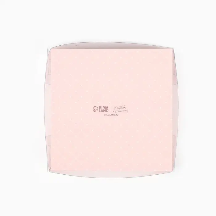 Кондитерская упаковка, коробка для макарун с пластиковой крышкой, &laquo;Шебби&raquo;, 12 х 12 х 3.5 см