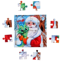 Пазл для детей деревянный на новый год &laquo;Дед Мороз и дракоша&raquo;