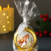 Свеча новогодняя "Шар. Конь" золотой 6,8х3,5х7,5 см