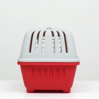 Переноска для животных пластиковая 47 х 30 х 35 см, вес до 9 кг, красная