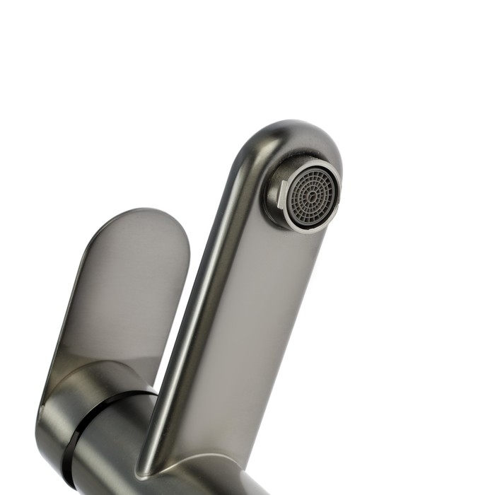 Смеситель для раковины ZEIN Z3760, однорычажный, высота излива 11,5 см, графит