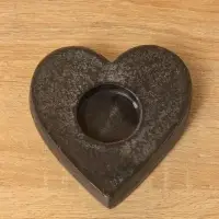 Подсвечник для чайной свечи "Сердце" алюминий 11х12х2 см