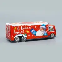 Подарочная коробка Новогодняя Фура &laquo;Везу радость&raquo; с анимацией 36&times;15&times;10 см