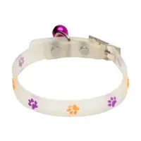 Ошейник, светящийся в темноте, "Яркие следы" (люминесцентный), 30 х 1 см, фиолетово-жёлтый