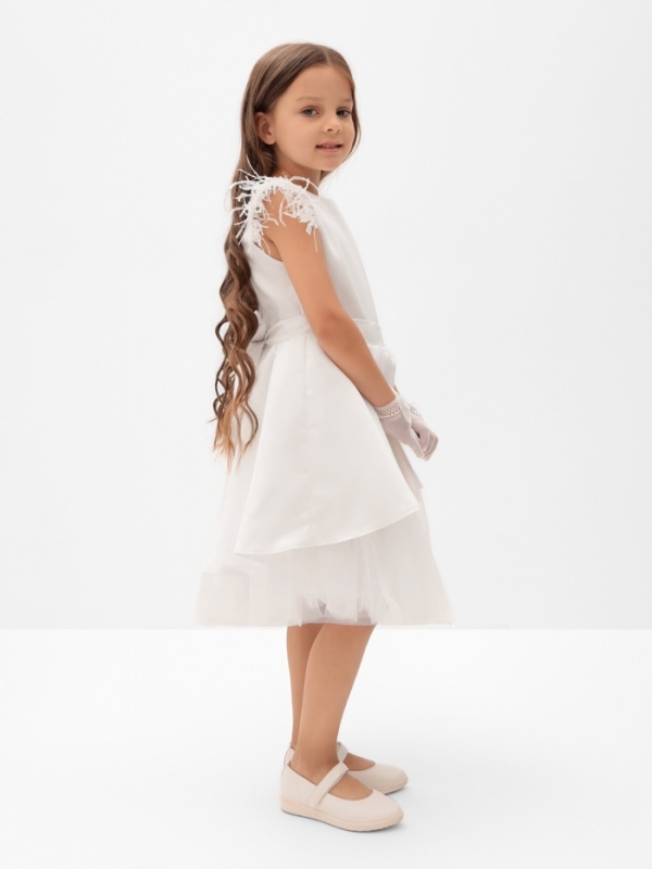 Платье нарядное детское KAFTAN, р.30 (98-104 см), белый