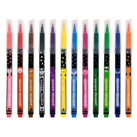 Фломастеры 12 цветов, Каляка-Маляка &laquo;Веселые зверята&raquo;, классические, легкосмываемые, трехгранные