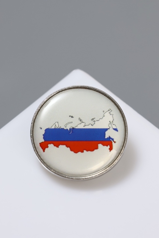 Брошь &laquo;Россия&raquo;, цветная в серебре
