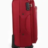 Чемодан 20",Текст,36*25*58,отд на молнии,1 нар/карм, увелич,код замок,4 колеса, красный