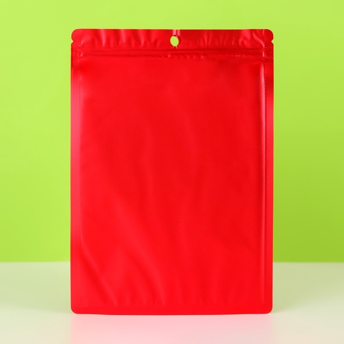Пакет Зип-лок с окном, с еврослотом, красный, 14 х 20 см набор 20шт  10460418