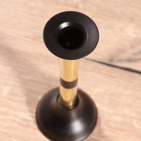 Подсвечник на 1 свечу "Креманка" латунь, черный с золотом 8х8х18 см