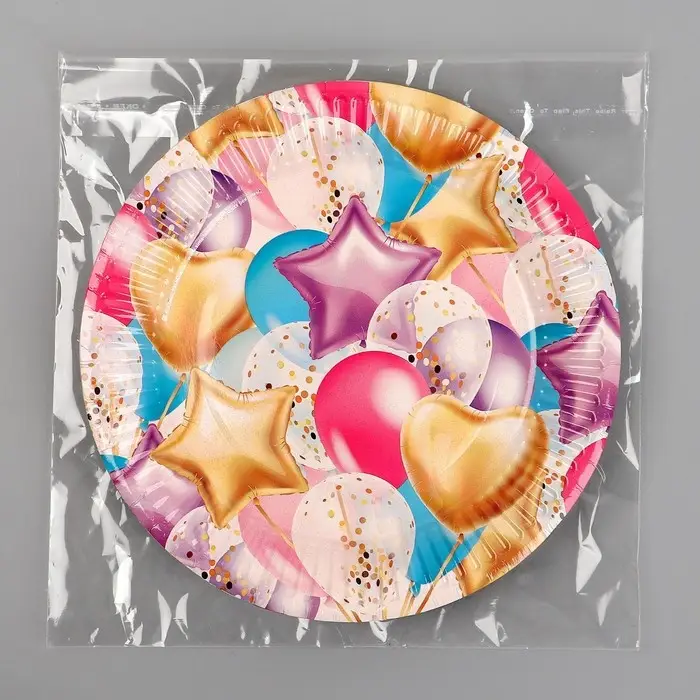 Тарелка одноразовая бумажная &laquo;Шары&raquo;