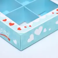 Коробка для 4 конфеты, &laquo; 8 марта&raquo; 12.6&times;12.6&times;3.5 см