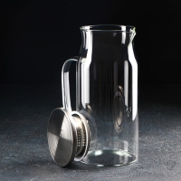 Кувшин для воды стеклянный с крышкой Magistro «Стиль», 1,2 л, 14,5×10×22 см Кувшин для воды стеклянный с крышкой Magistro «Стиль», 1,2 л, 14,5×10×22 см