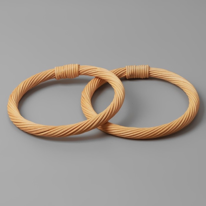 Ручки для сумки деревянные, плетёные, d = 10,2 / 12,5 см, 2 шт, цвет бежевый Ручки для сумки деревянные, плетёные, d = 10,2 / 12,5 см, 2 шт, цвет бежевый