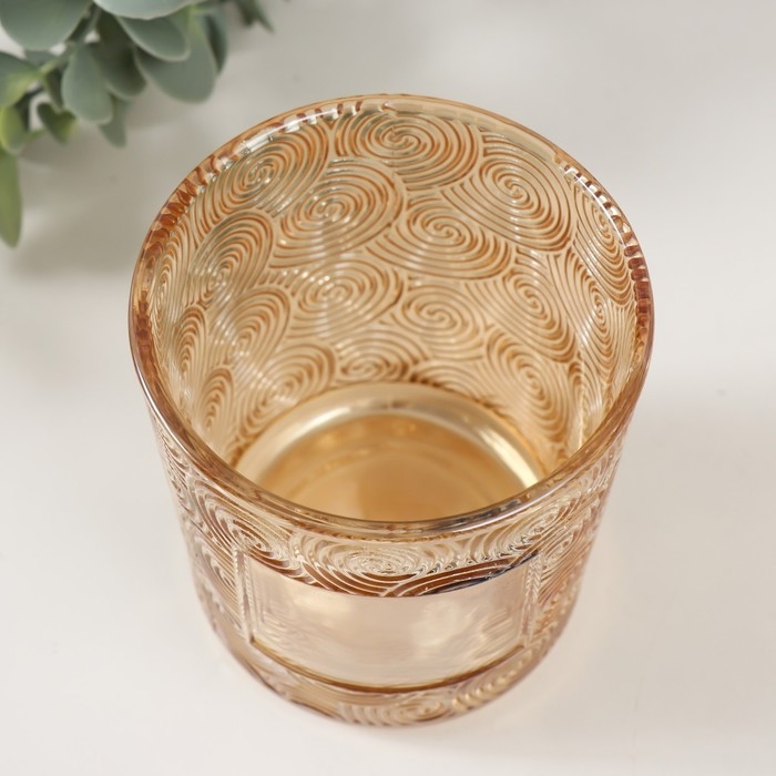 Банка для свечей стекло Банка для свечей стекло "Вихрь" прозрачный оранжевый 350 мл 8,5х8,5х10 см