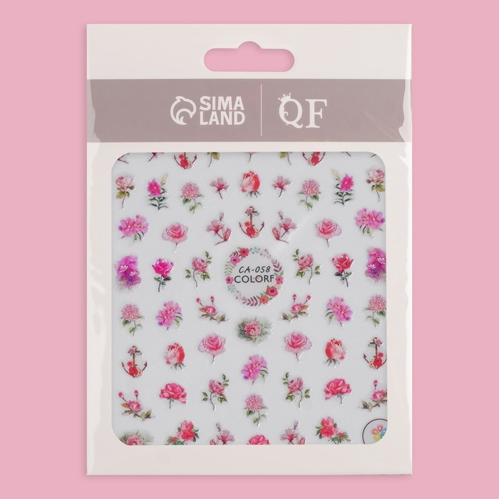 Наклейки для ногтей &laquo;Розы&raquo;, разноцветные