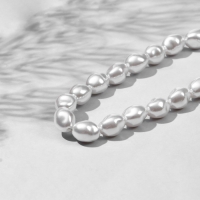 Бусины пластиковые на нити &laquo;Жемчуг&raquo; 1,4&times;1&times;1 см, (набор 80 шт.), цвет белый