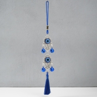 Подвеска от сглаза металл "Руки Фатимы с колокольчиками и кисточкой" 4х33 см Подвеска от сглаза металл "Руки Фатимы с колокольчиками и кисточкой" 4х33 см