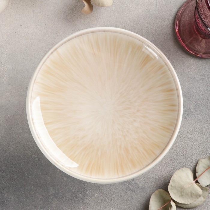 Блюдо керамическое для торта &laquo;Гравитация&raquo;, 16,5&times;8,5 см, цвет бежевый