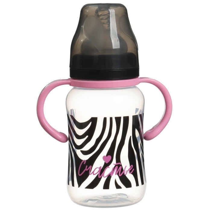 Бутылочка для кормления, широкое горло, средний поток от 3 мес., 270 мл., «Зебра», M&B Бутылочка для кормления, широкое горло, средний поток от 3 мес., 270 мл., «Зебра», M&B