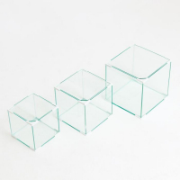 Комплект аквариумов Куб "Матрёшка", 16 л, 27 л, 43 л, белые уголоки