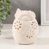 Подсвечник керамика на 1 свечу "Лисёнок" белый 7,5х7,5х11 см