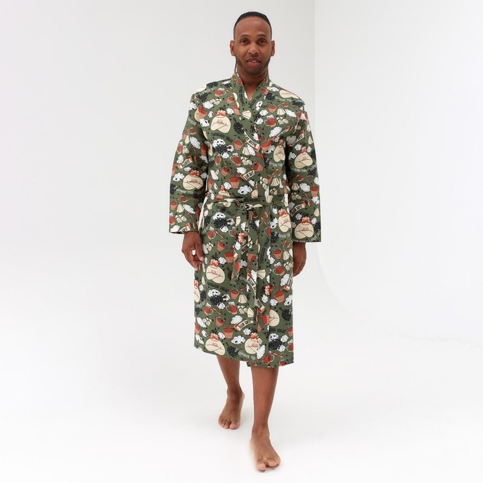 Халат мужской удлиннный Этель "Генеральская банька" размер 50-52, вафля 200г/м2, 100% хлопок