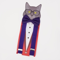 Подтяжки детские &laquo;Выбражулька&raquo;, ширина 2.5 см, бабочка, цвет фиолетовый