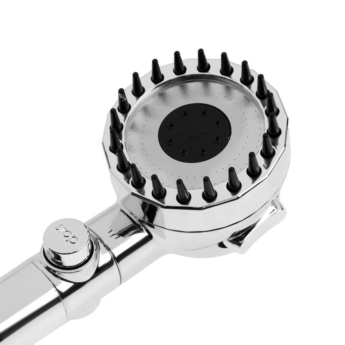 Лейка для душа ZEIN Z3551, d=80 мм, 3 режима, с массажными зубчиками, кнопка "стоп", хром