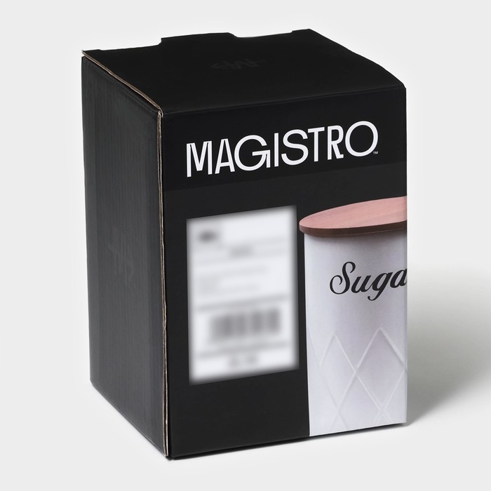 Банка для сахара Magistro Sugar Graphite, 9,5&times;13,5 см, цвет серый, с бамбуковой крышкой