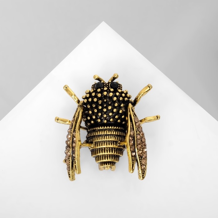 Брошь «Шмель», цвет чёрный в чернёном золоте Брошь «Шмель», цвет чёрный в чернёном золоте