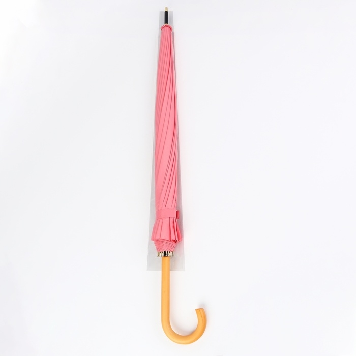 Зонт - трость полуавтоматический &laquo;Пастель&raquo;, 16 спиц, R = 52/60 см, D = 120 см, цвет розовый