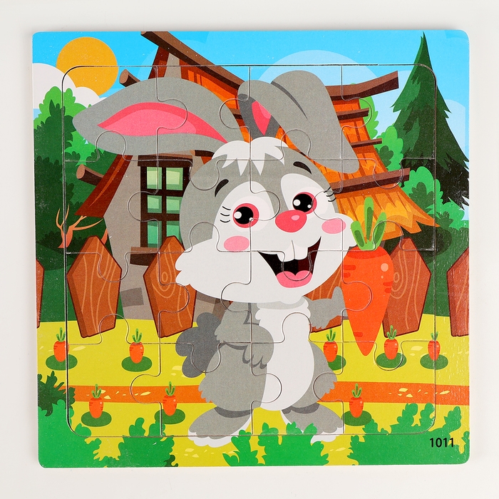 Деревянный пазл &laquo;Заяц&raquo;, 15 х 15 х 0,6 см