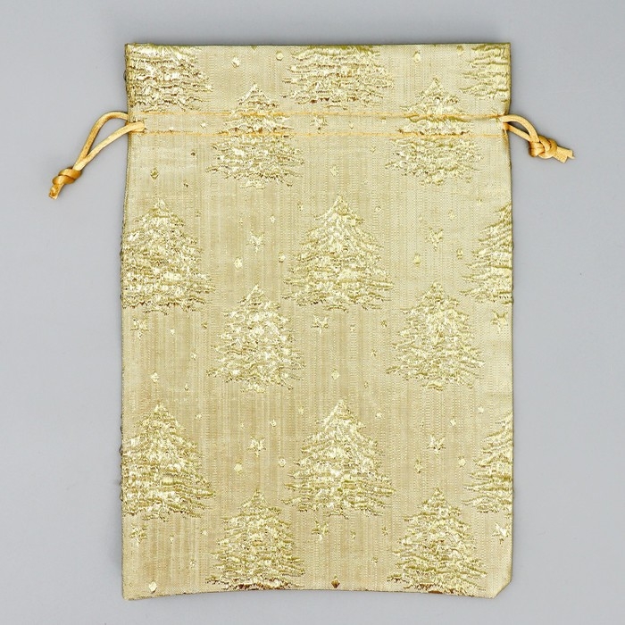Мешочек подарочный парча &laquo;Золотые мгновения&raquo;, 16 х 24 см +/- 1.5 см, Новый год