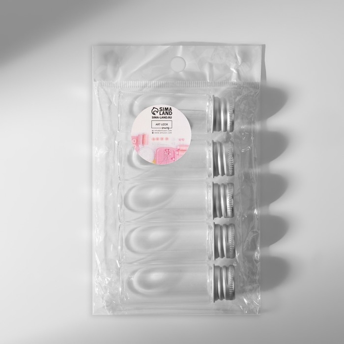 Баночки для хранения бисера d = 2,2 &times; 6 см, 5 шт